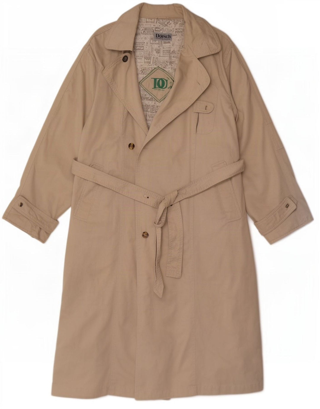 Trench Coat Vintage Masculino UK 38 Médio Bege