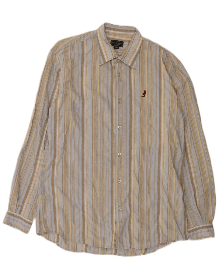 Camisa masculina Marlboro Classics XL algodão listrado azul