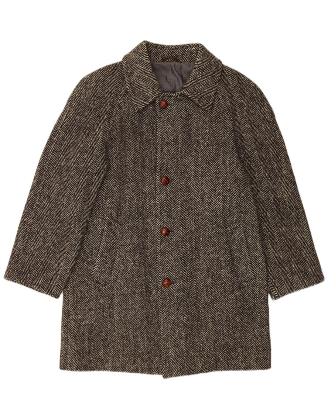 Sobretudo masculino BLUE DEVIL UK 38 lã espinha de peixe cinza médio