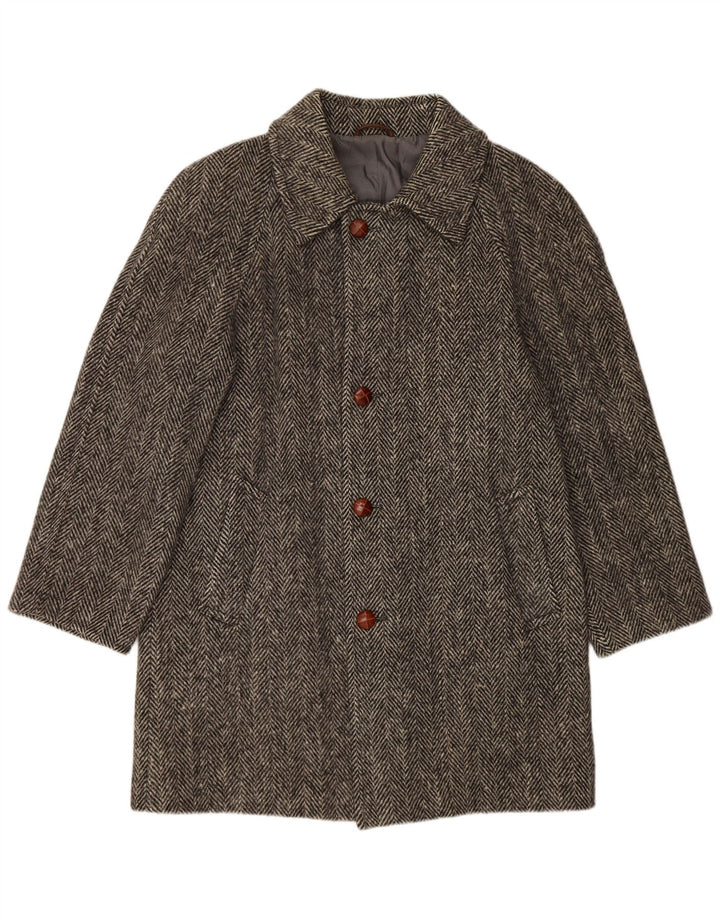 Sobretudo masculino BLUE DEVIL UK 38 lã espinha de peixe cinza médio