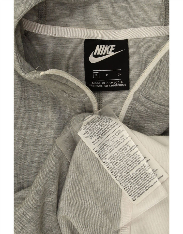 Suéter feminino Nike com capuz e zíper UK 10 pequeno algodão cinza