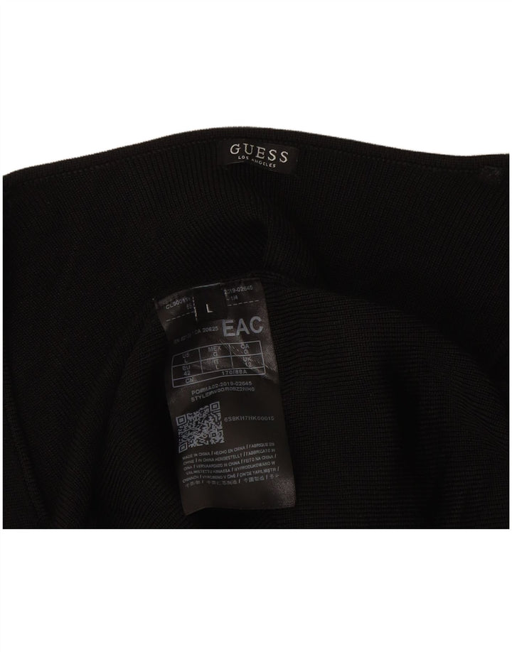 Top feminino Guess de manga comprida UK 12 médio preto rayon