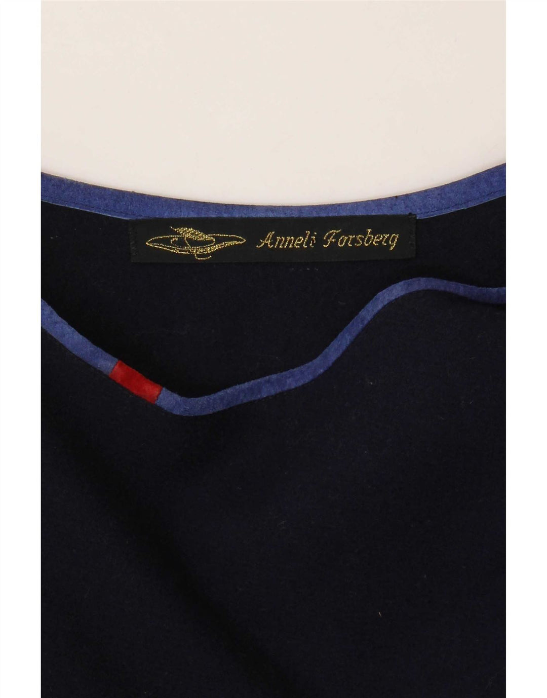Top assimétrico feminino vintage UK 18 XL azul marinho