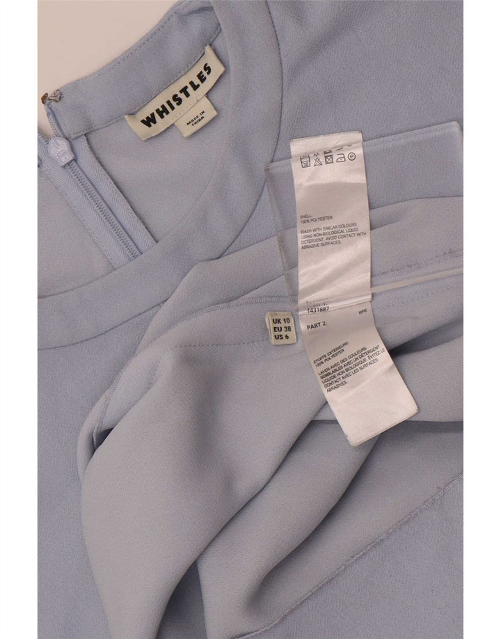 Whistles Vestido feminino manga 3/4 oversized Shift Reino Unido 10 pequeno azul