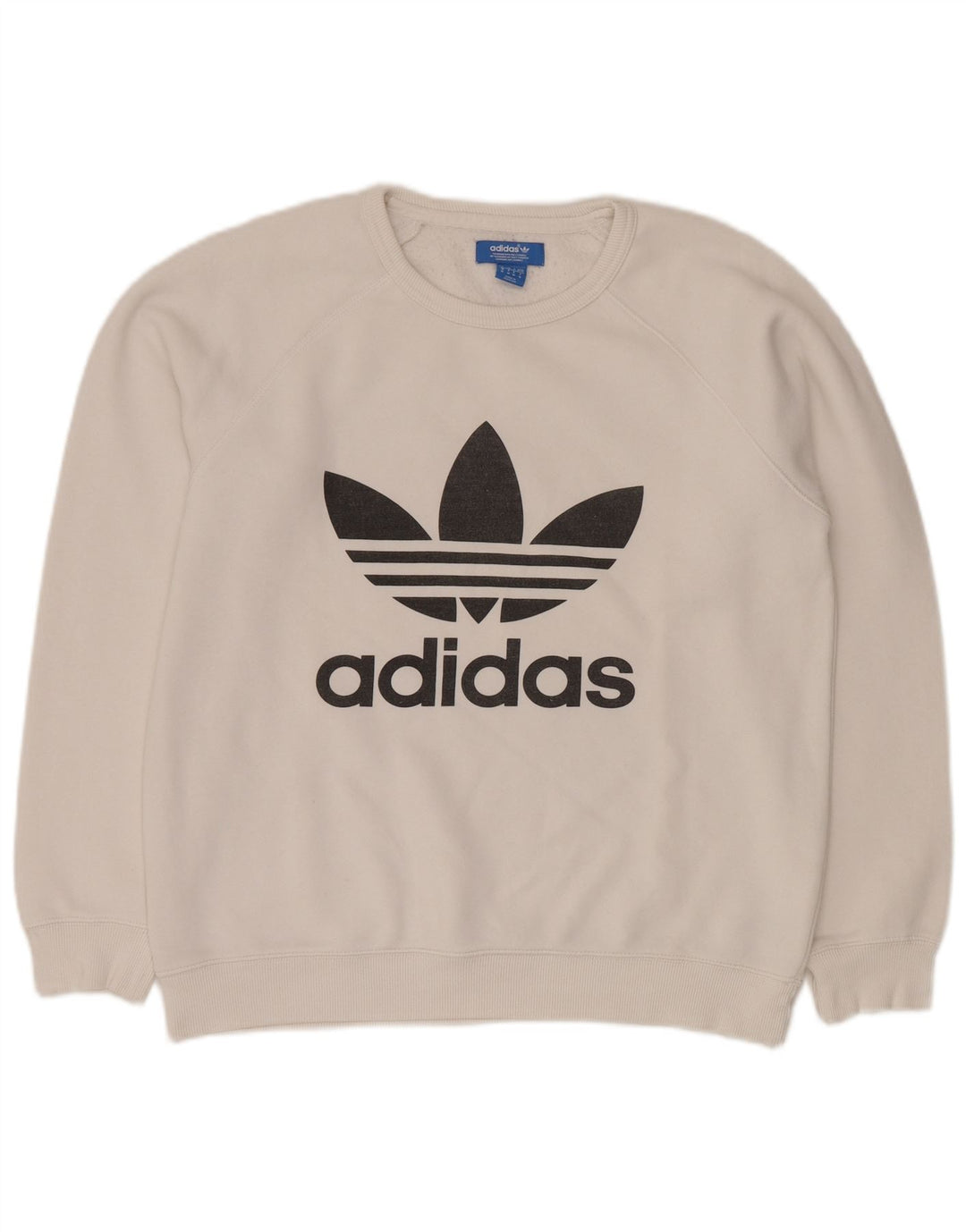 ADIDAS Mens Graphic Sweatshirt Jumper Médio Algodão Branco