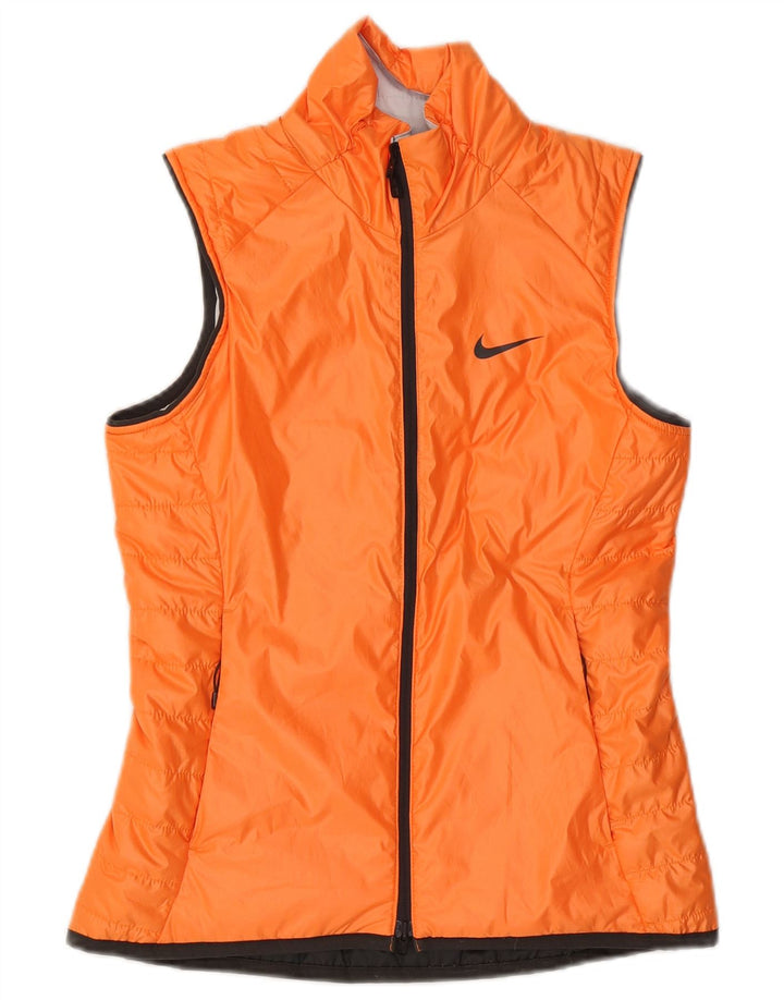 Colete reversível feminino Nike UK 10 pequeno poliéster laranja