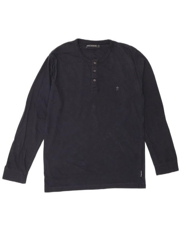 FRENCH CONNECTION Mens Top Long Sleeve Medium Navy Blue