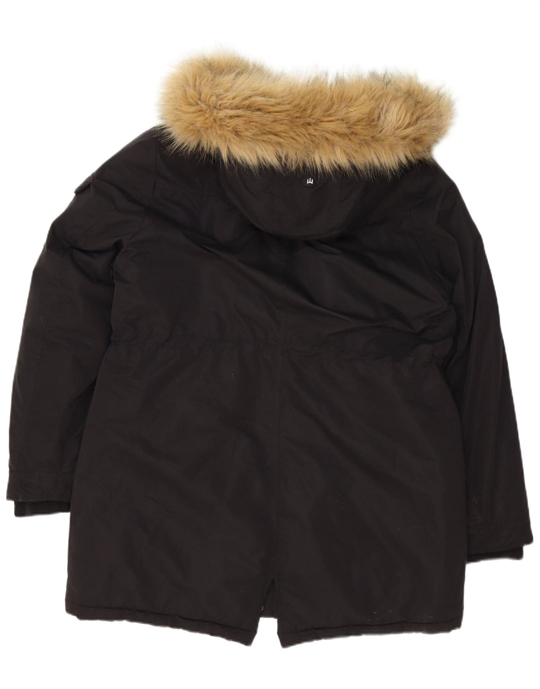 Superdry Womens Oversized Hooded Parka Jacket UK 16 Grande Poliéster Preto