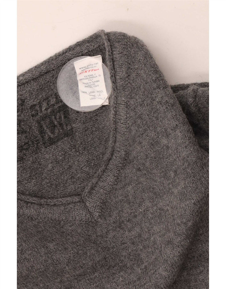 Suéter masculino Sixty com decote em V 2XL lã cinza