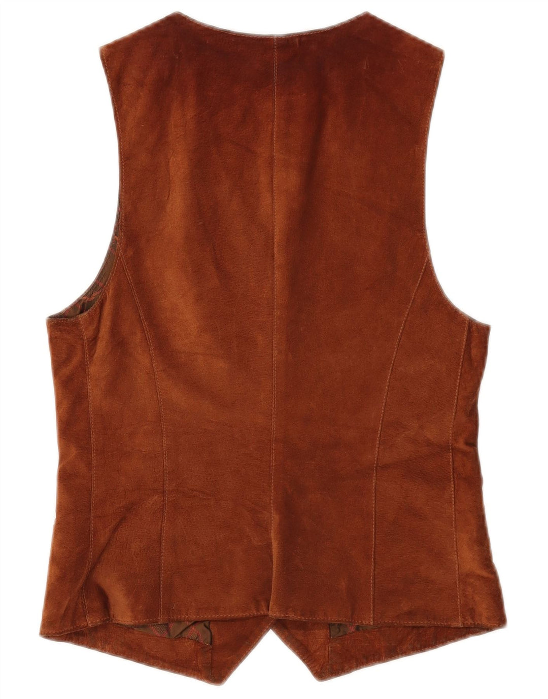 Colete feminino vintage de camurça IT 42 marrom médio