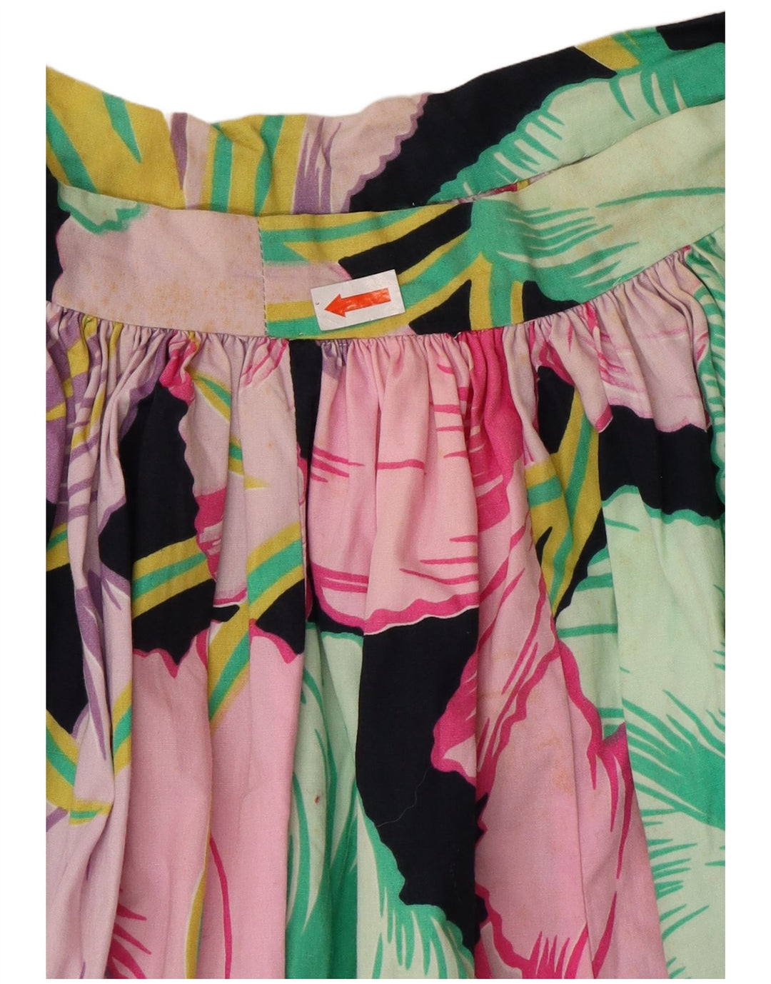 Saia feminina vintage de cintura alta W26 pequena floral multicolorida