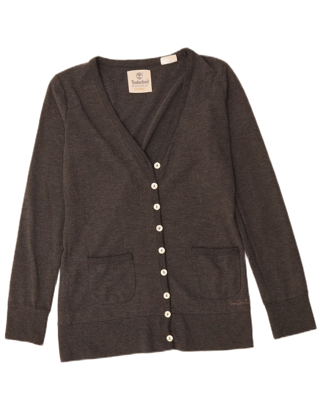 Suéter cardigã feminino TIMBERLAND UK 10 pequeno cinza