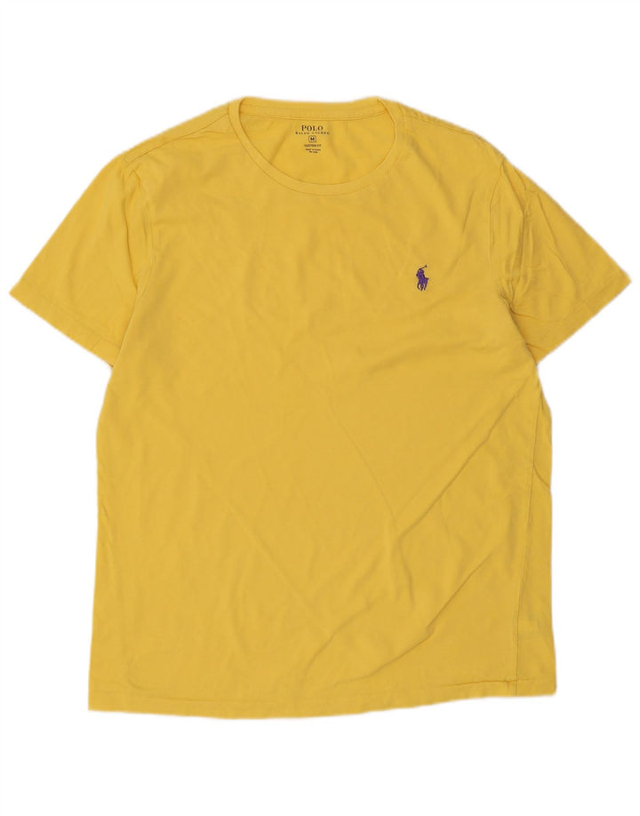 Polo Ralph Lauren Mens Custom Fit Camiseta Top Médio Algodão Amarelo