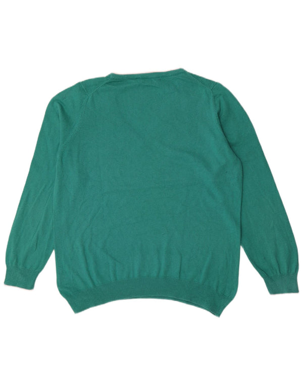 Suéter feminino Crew Clothing com decote em V UK 18 XL algodão verde