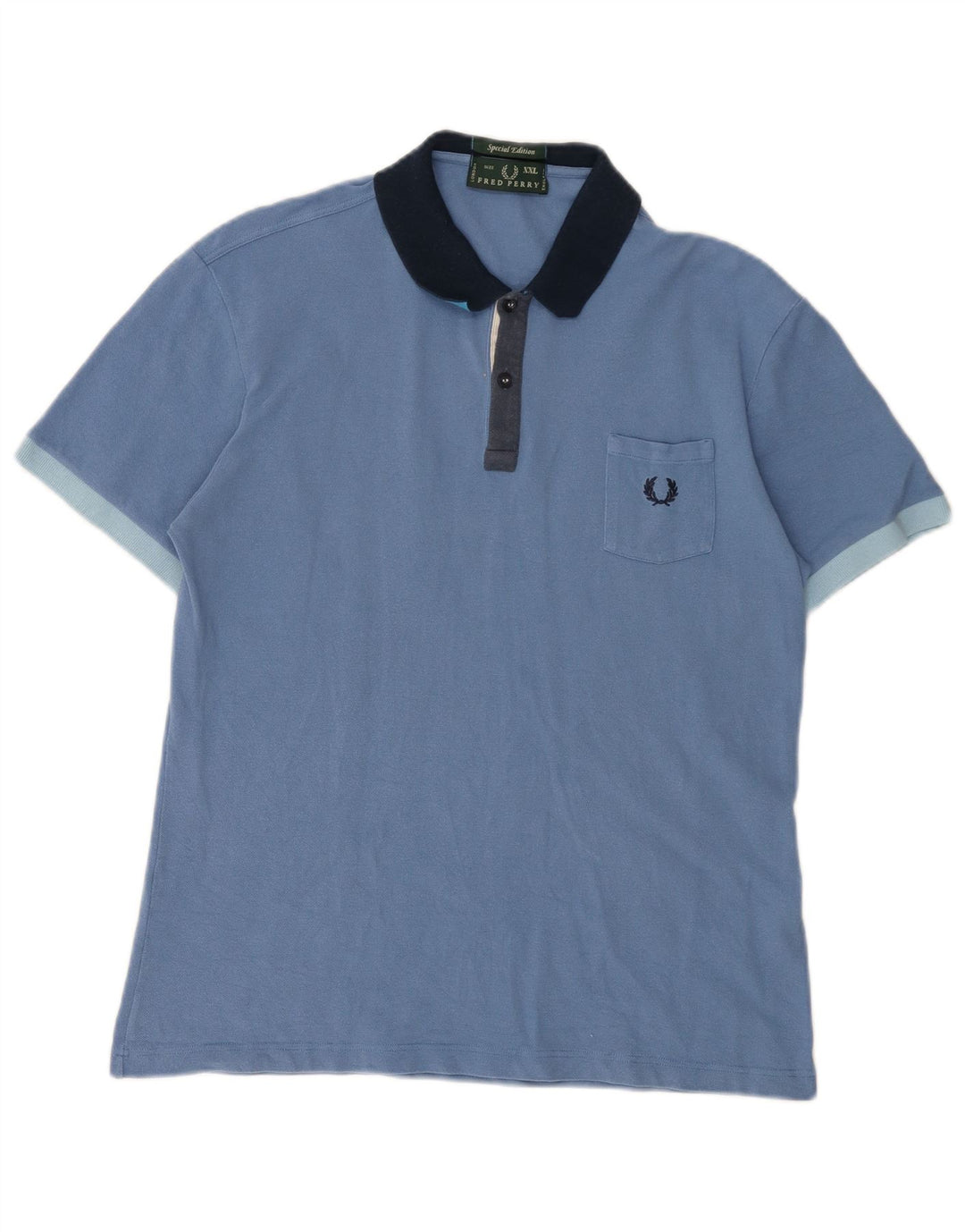 Camisa pólo masculina FRED PERRY 2XL algodão azul