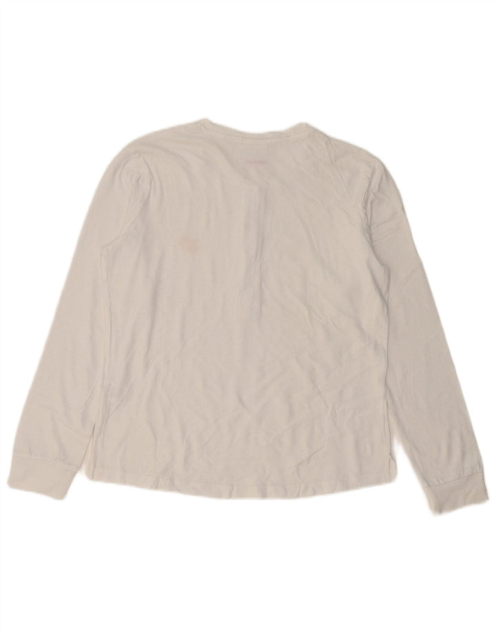 Top feminino Lotto de manga comprida UK 10 pequeno algodão branco