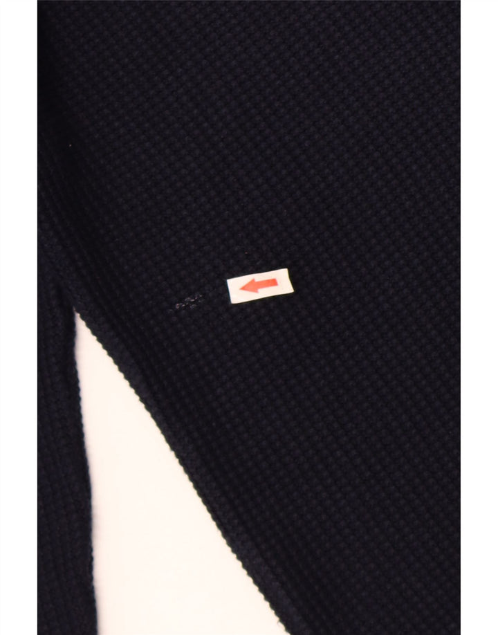 Zara Suéter masculino com gola redonda grande algodão azul marinho
