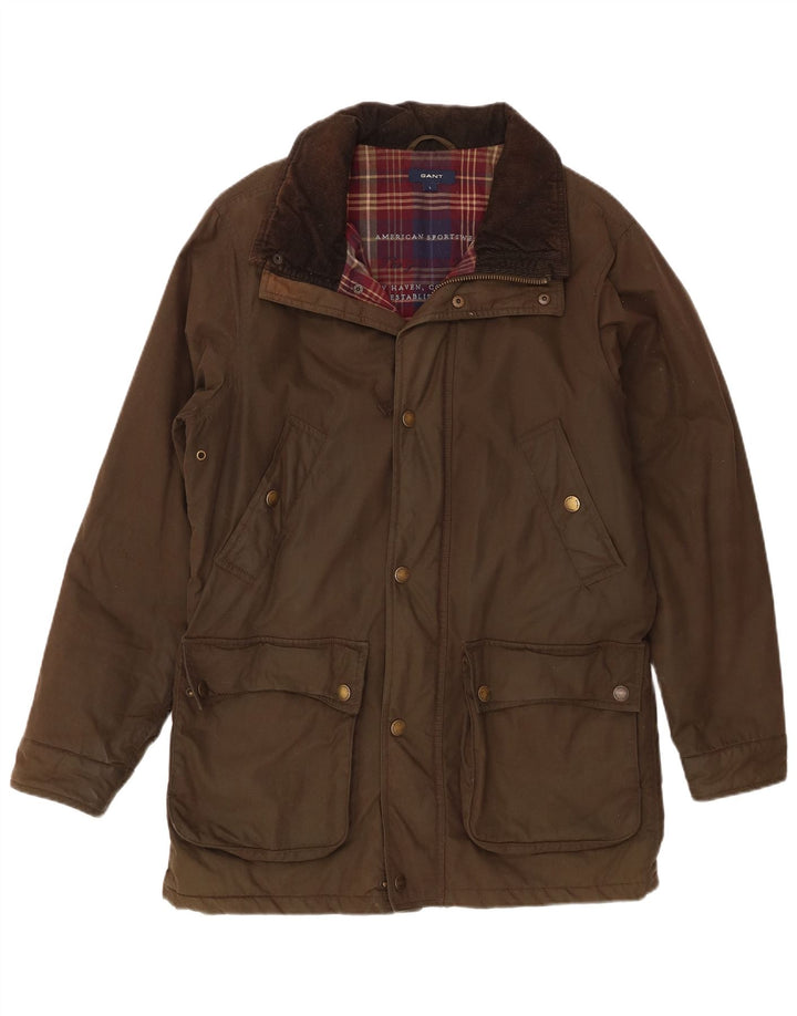 Jaqueta masculina de algodão encerado Gant UK 40 grande cáqui