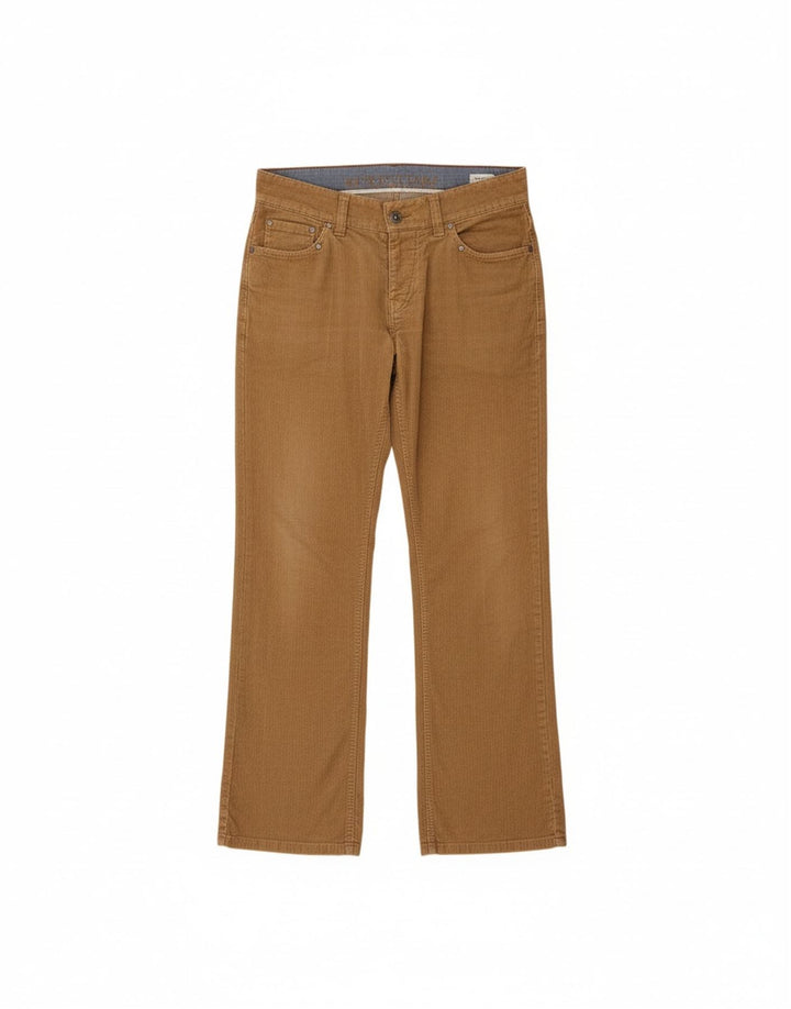 Calça feminina de veludo cotelê TOMMY HILFIGER W32 L34 algodão marrom