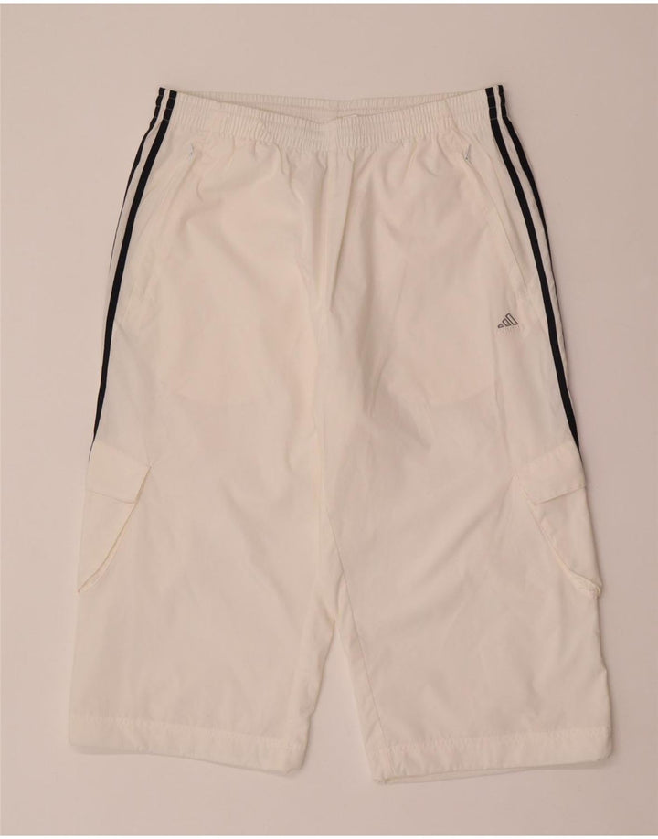 Calça de treino Adidas masculina Capri Cargo grande poliéster branco
