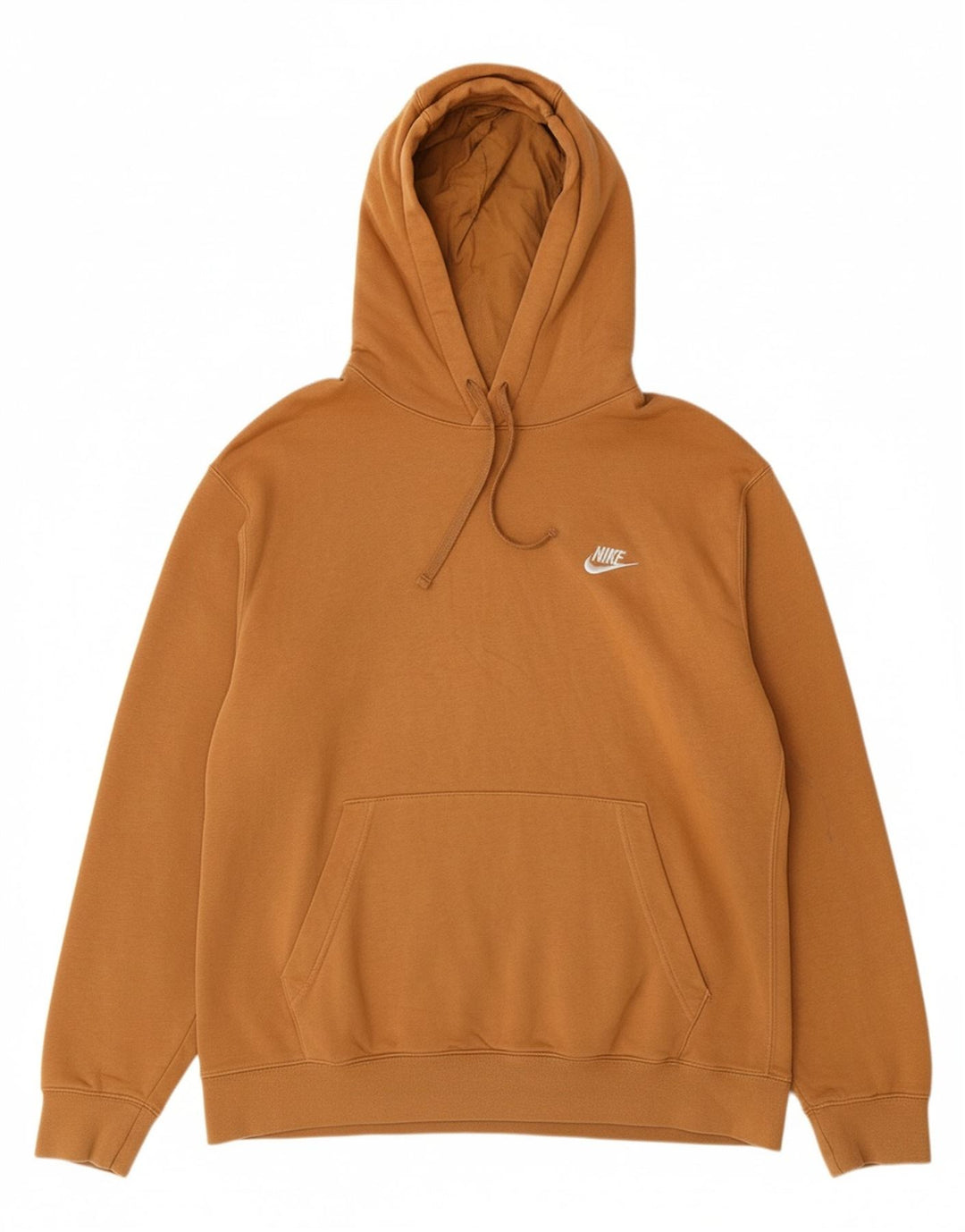 NIKE Mens Hoodie Jumper Grande Algodão Marrom
