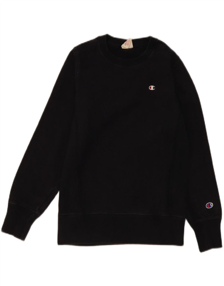 CHAMPION Womens Reverse Weave Sweatshirt Jumper UK 12 Medium Black Cotton Vintage Champion and Second-Hand Champion from Messina Hembry 