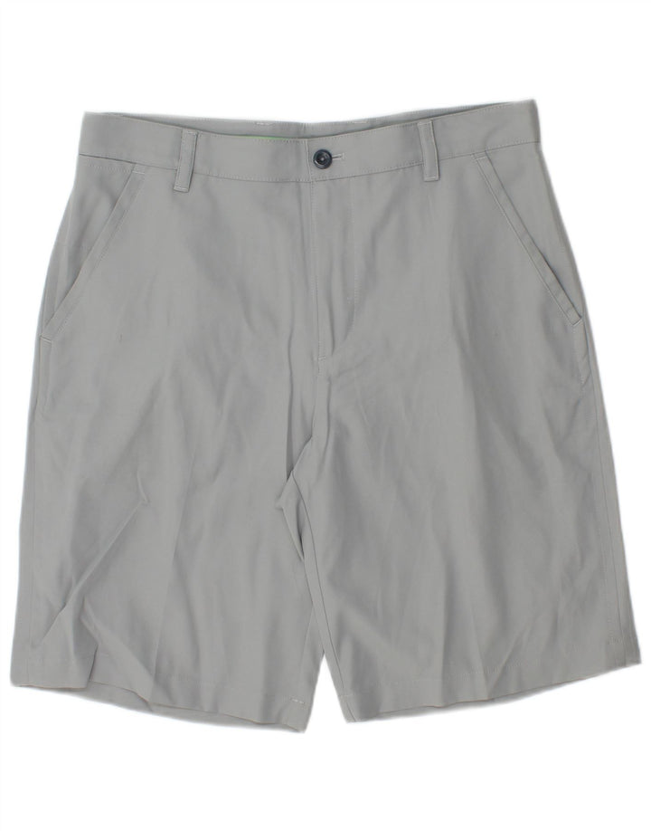 IZOD Mens Chino Shorts W32 Poliéster Cinza Médio