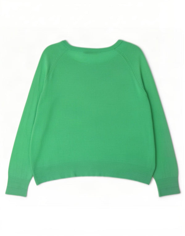 Zara Suéter feminino oversized com gola canoa Reino Unido 14 viscose verde médio