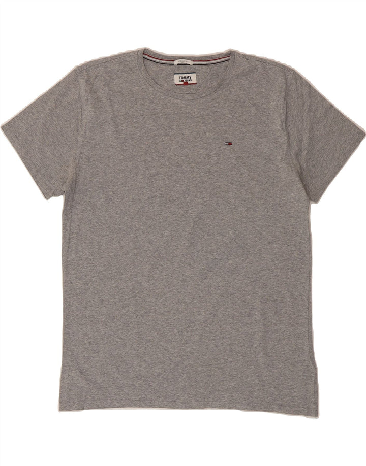 TOMMY HILFIGER Mens Regular Fit T-Shirt Top Large Grey Cotton Vintage Tommy Hilfiger and Second-Hand Tommy Hilfiger from Messina Hembry 