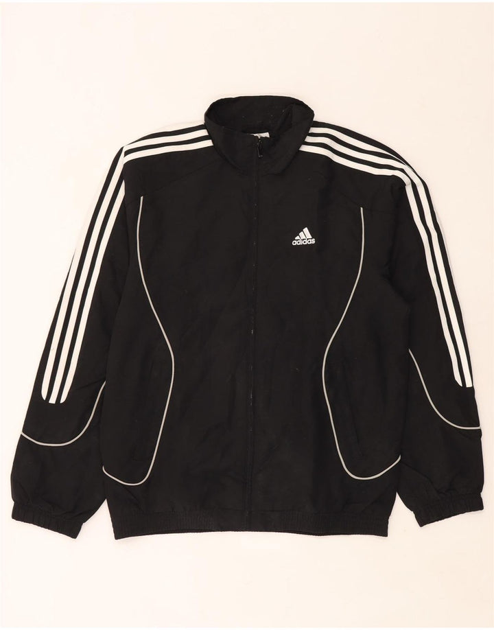 Adidas Mens Tracksuit Top Jacket UK 36/38 Pequeno Poliéster Preto