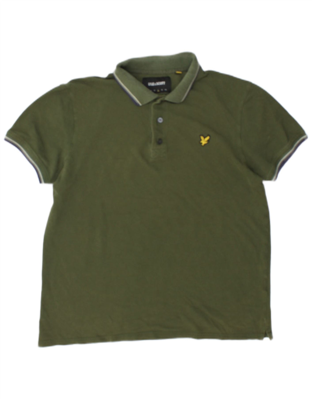 Camisa polo masculina Lyle & Scott grande algodão cáqui