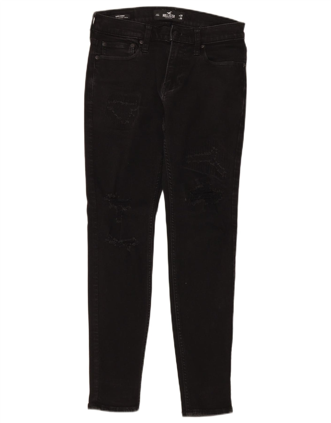 Calça jeans skinny feminina HOLLISTER W29 L30 algodão preto