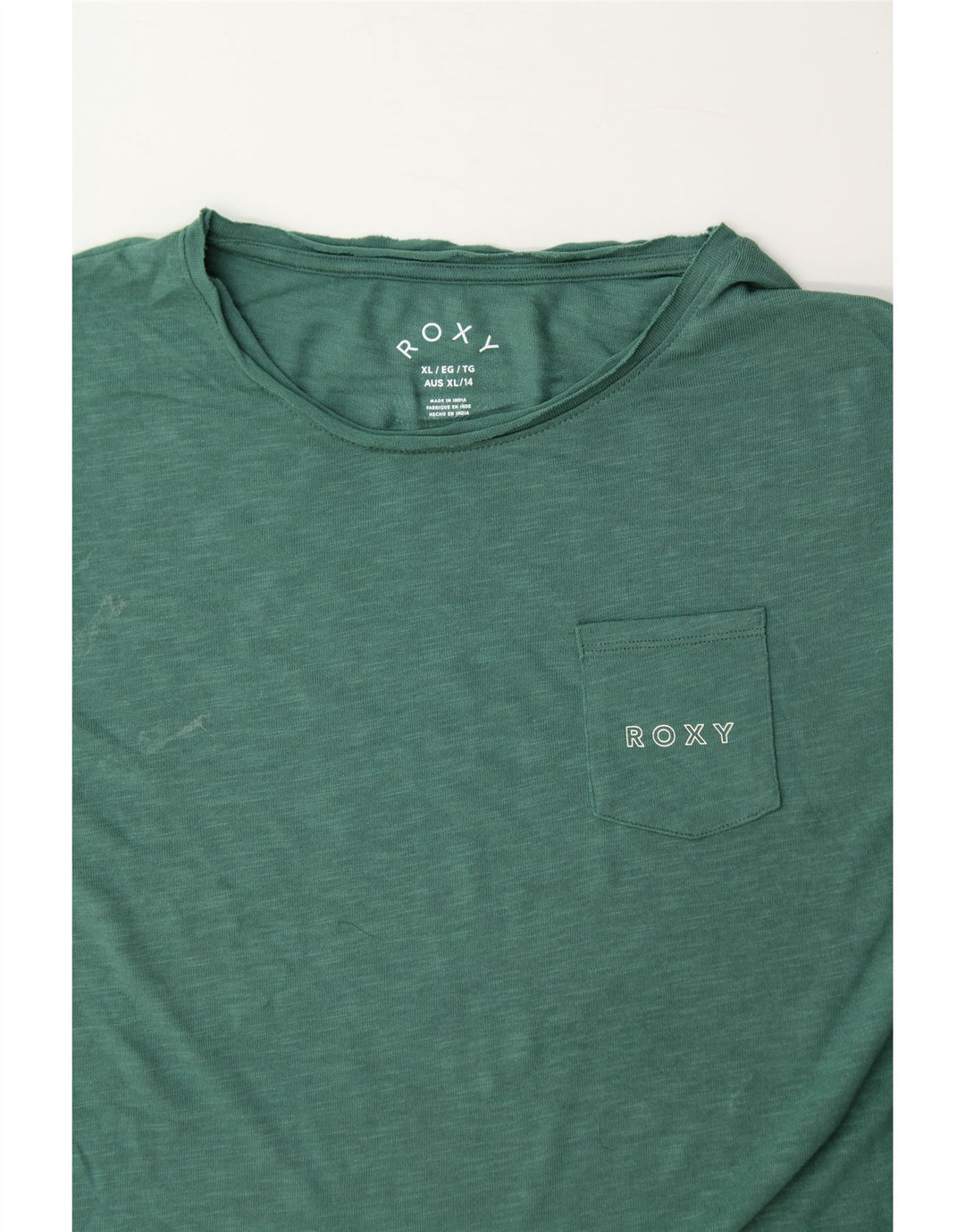 ROXY Boys Graphic T-Shirt Top 13-14 Years XL Green Cotton Vintage Roxy and Second-Hand Roxy from Messina Hembry 