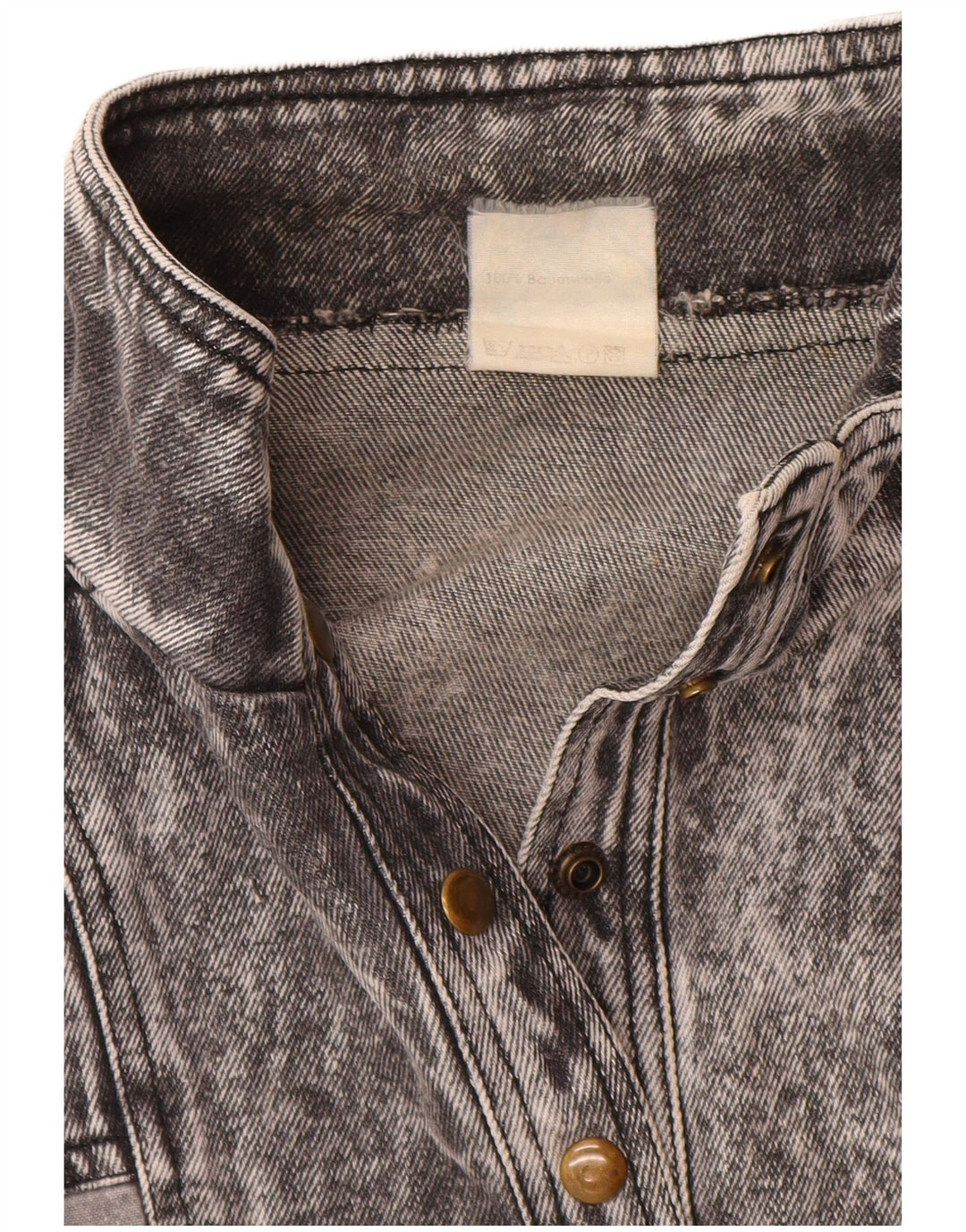 Jaqueta jeans feminina VINTAGE pulôver UK 20 2XL algodão cinza