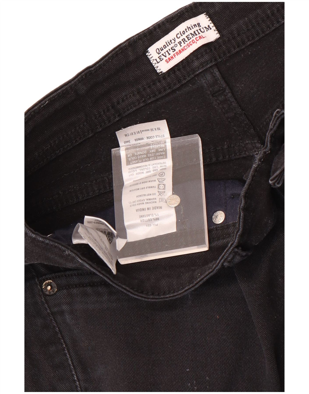 Jeans masculino Bootcut Levi's W32 L29 algodão preto