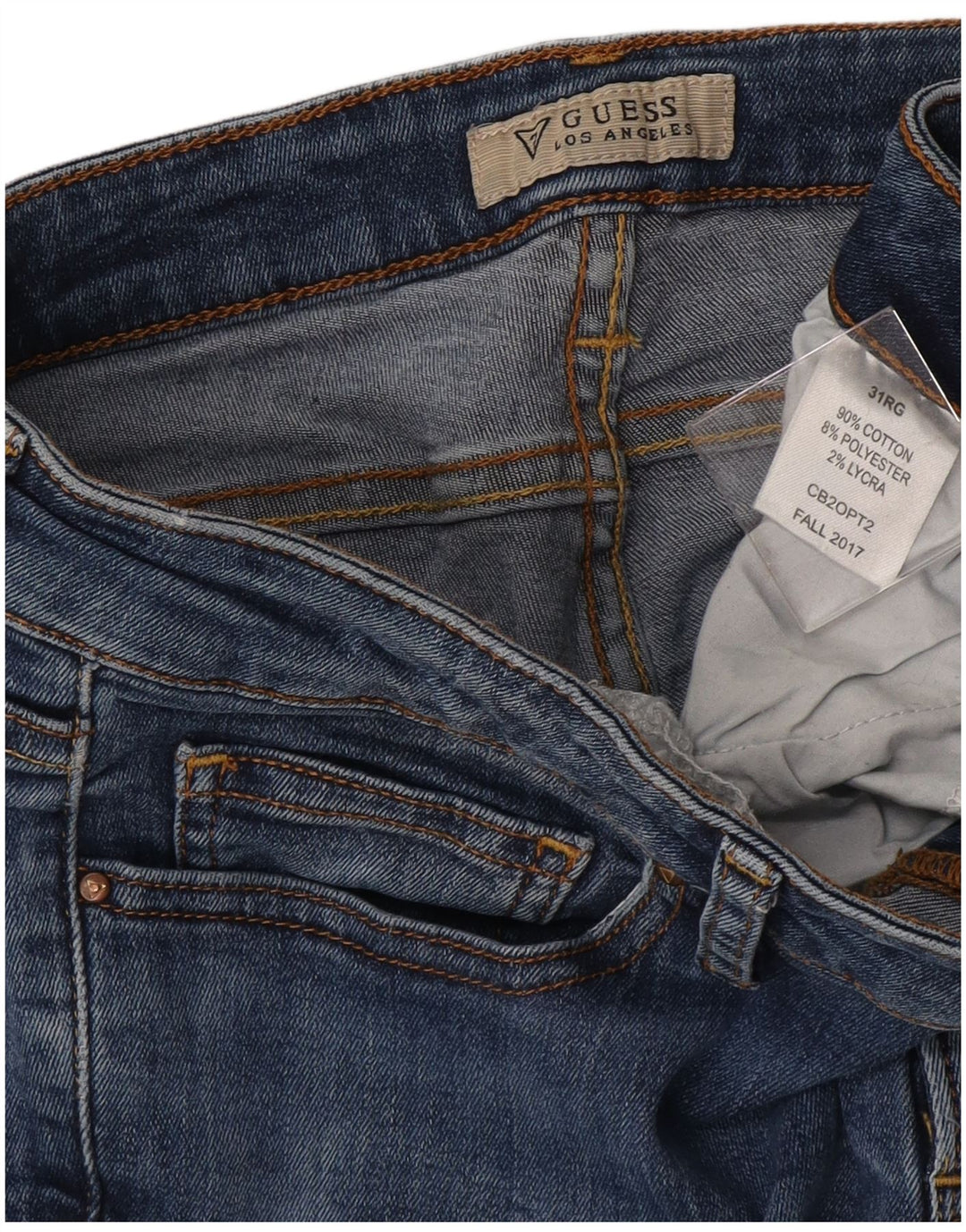 Jeans skinny feminino GUESS W31 L30 azul algodão