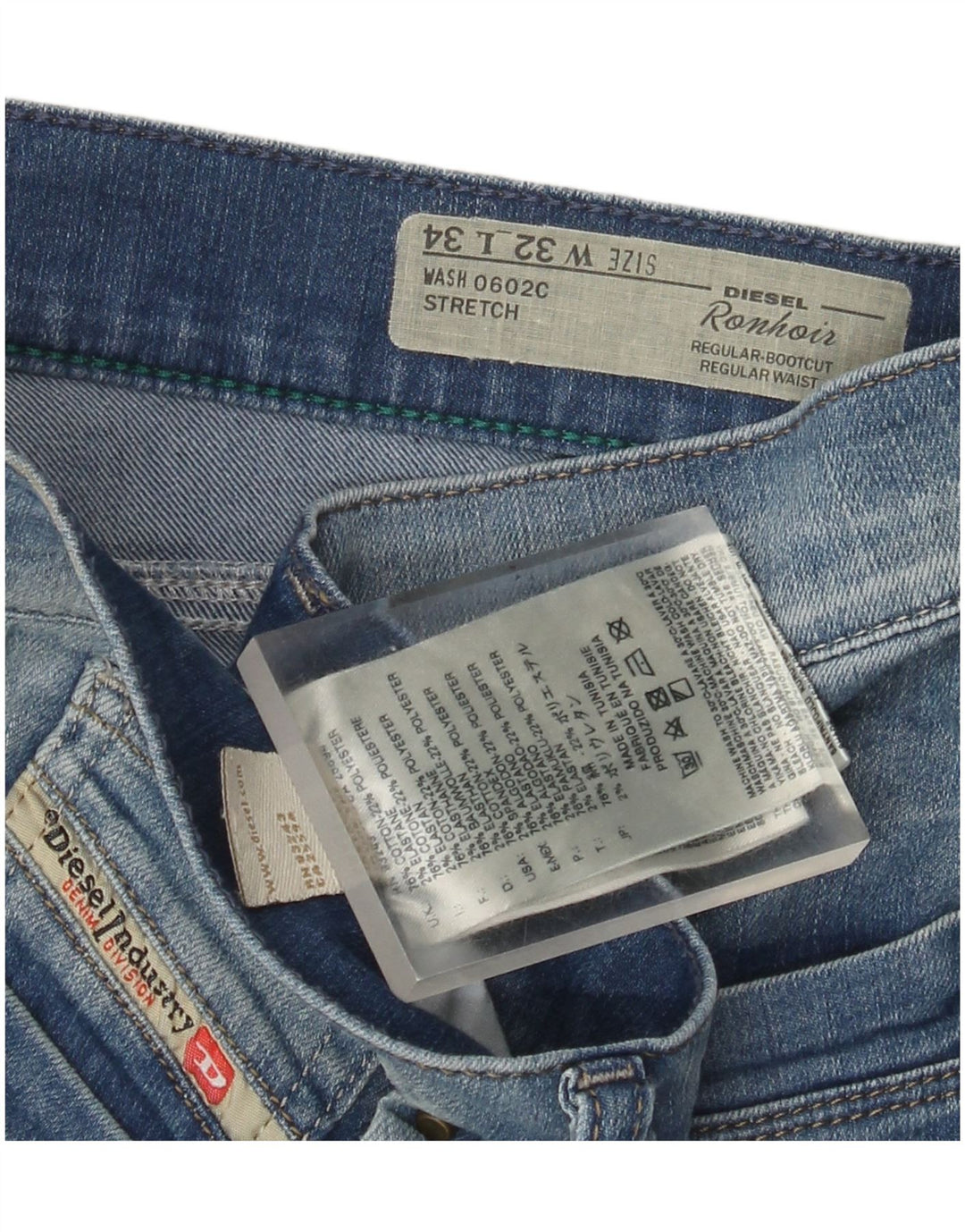Diesel Feminino Ronhoir Regular Bootcut Jeans W32 L34 Azul Algodão