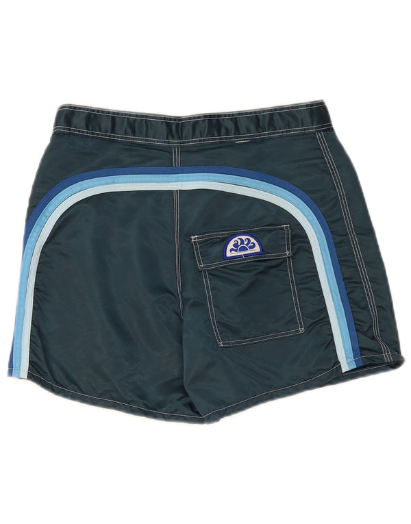 Shorts de natação masculino Sundek pequeno nylon listrado azul marinho