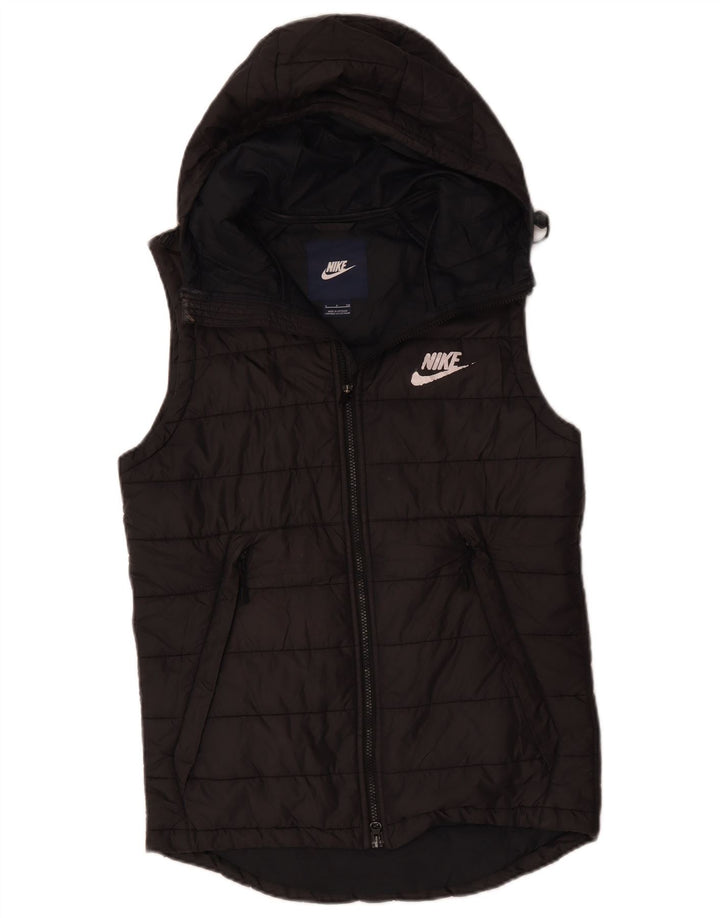 Colete acolchoado com capuz masculino Nike UK 36 pequeno poliéster preto