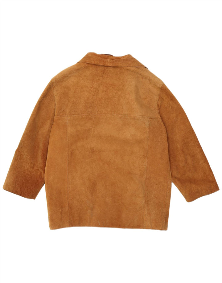 Jaqueta feminina vintage de camurça IT 48 XL couro marrom