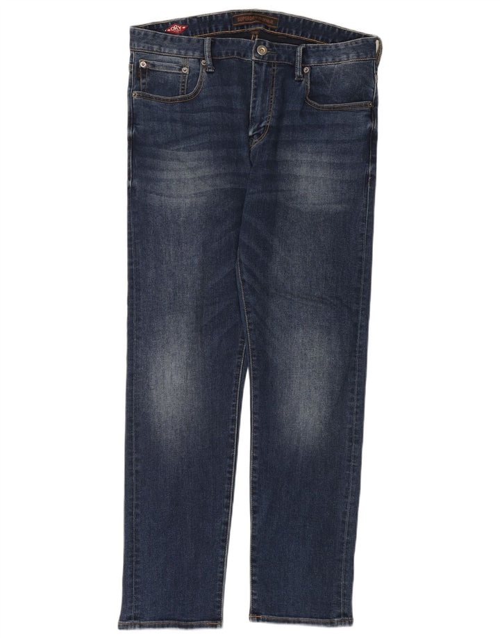 Jeans retos masculinos Superdry W32 L30 azul marinho poliéster