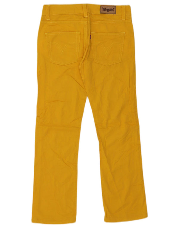 Calça feminina reta casual Levi's W28 L26 algodão amarelo