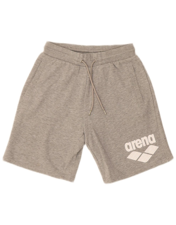 Arena Womens Graphic Sport Shorts UK 10 Pequeno Algodão Cinza