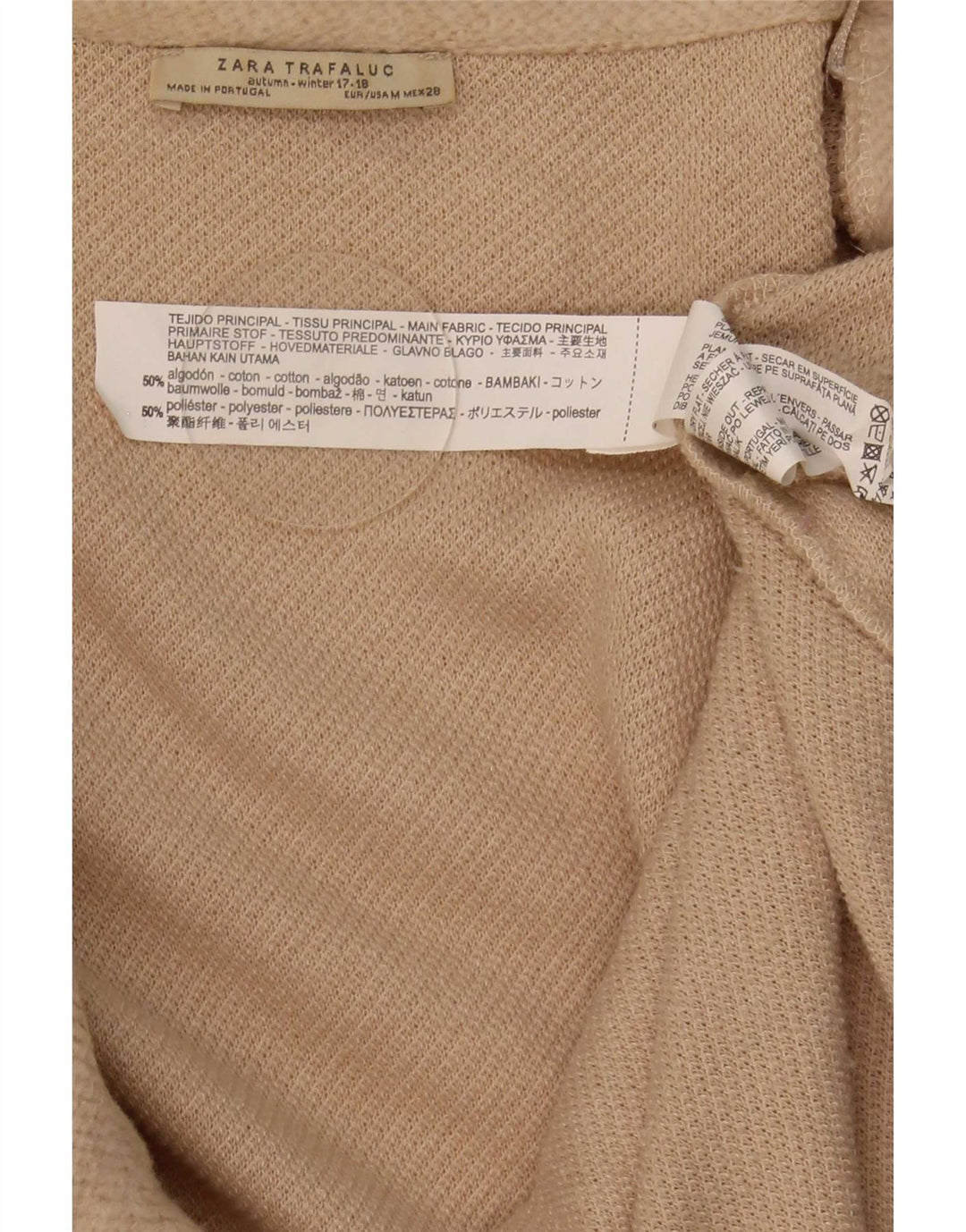 Suéter cardigã feminino Zara Oversized Longline Reino Unido 14 Médio Bege
