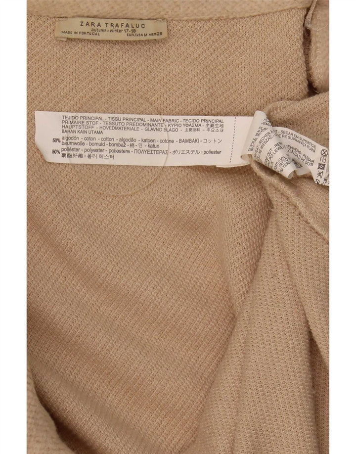 Suéter cardigã feminino Zara Oversized Longline Reino Unido 14 Médio Bege