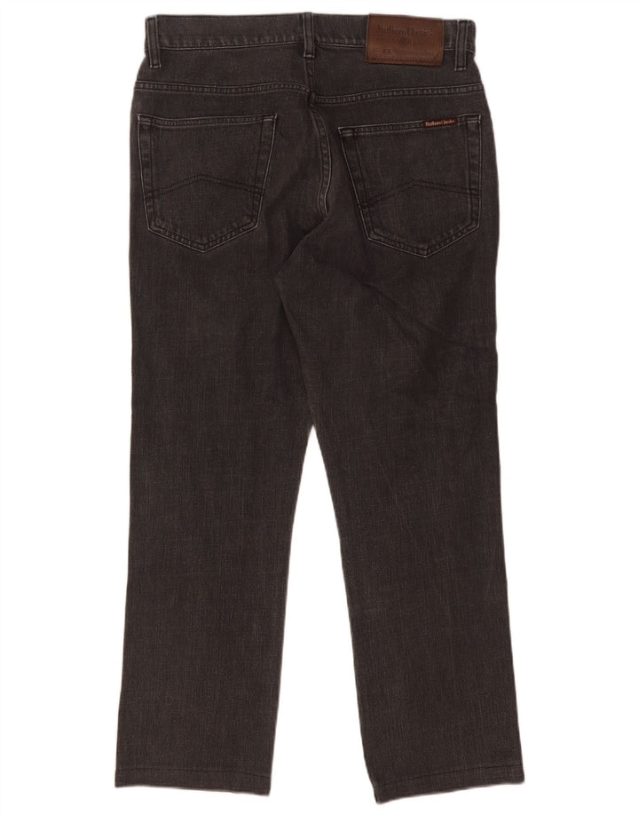Jeans retos masculinos Marlboro Classics W33 L27 algodão preto