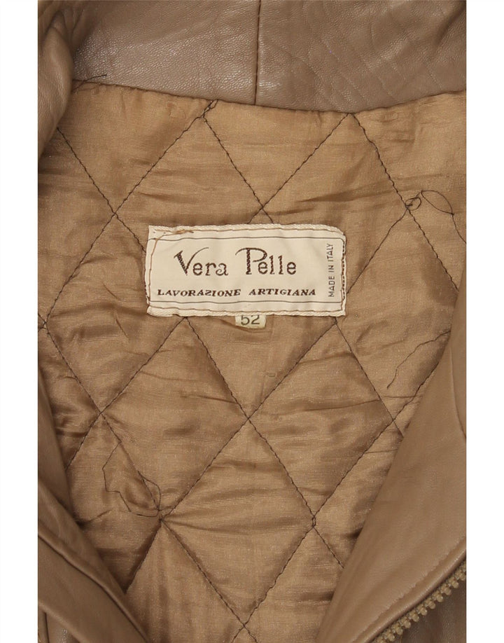 VINTAGE Mens Leather Jacket IT 52 XL Brown Leather Vintage Vintage and Second-Hand Vintage from Messina Hembry 