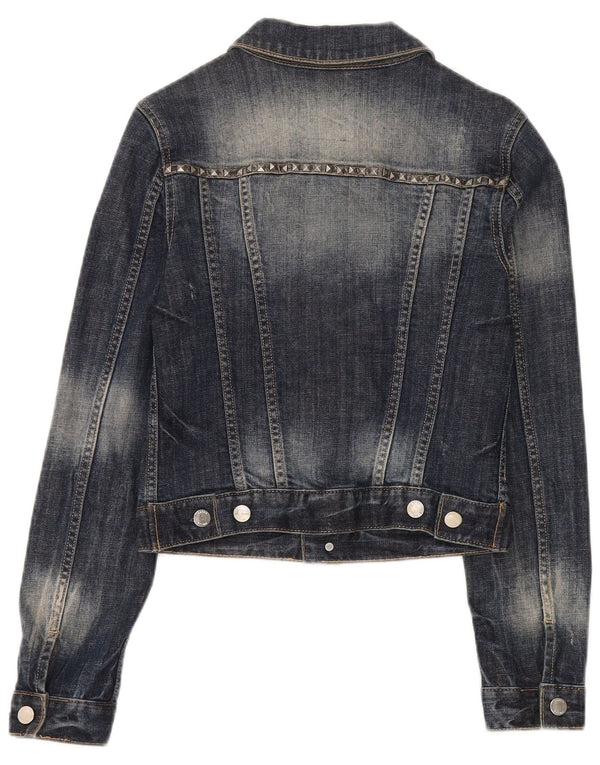 Jaqueta jeans feminina Karen Millen UK 8 algodão azul marinho pequeno
