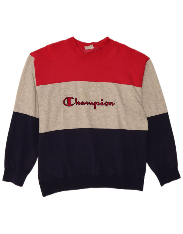 Champion Mens Graphic Sweatshirt Jumper Large Multicoloured Colourblock