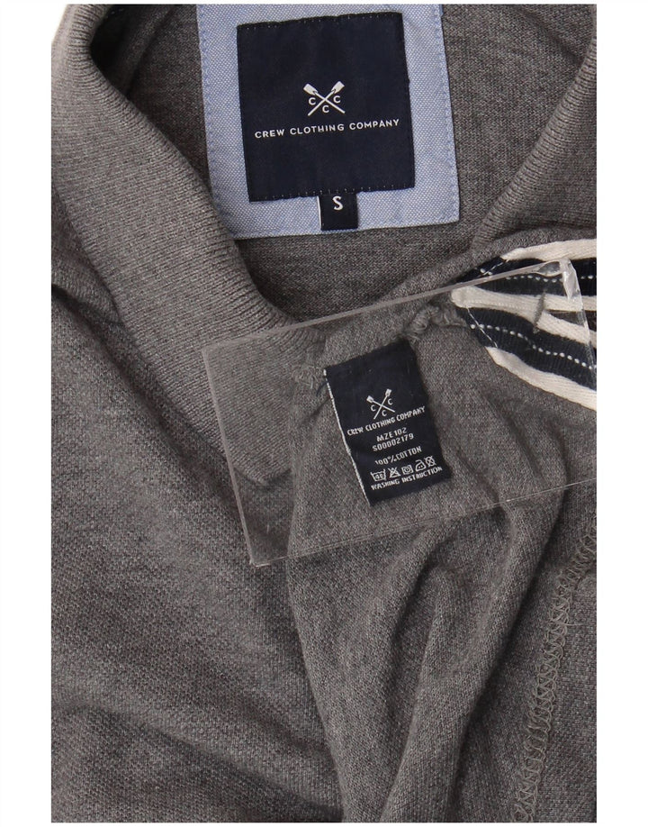 Camisa polo masculina Crew Clothing algodão cinza pequeno